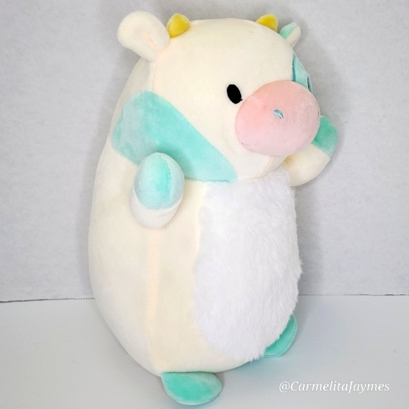 BELANA 🐮 O.G 2021 Blue & Cream Cow HugMee w Fur Belly Original Squishmallow NWT - Picture 6 of 9